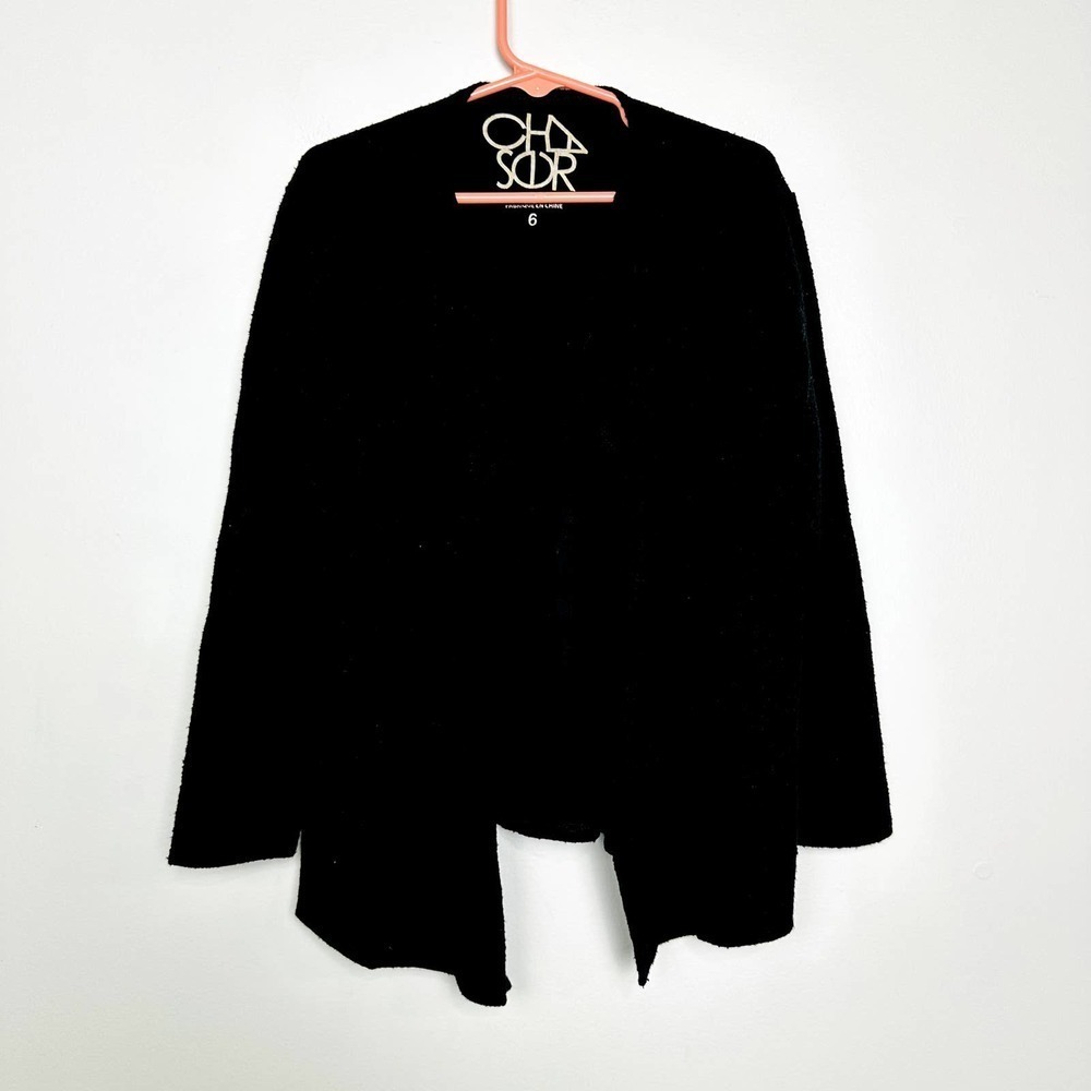Chaser NWOT Girls Open Front Knit Cozy Classic Relaxed Cardigan Sweater Black 6